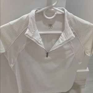 Tail White Mesh Quarter-Zip Shirt